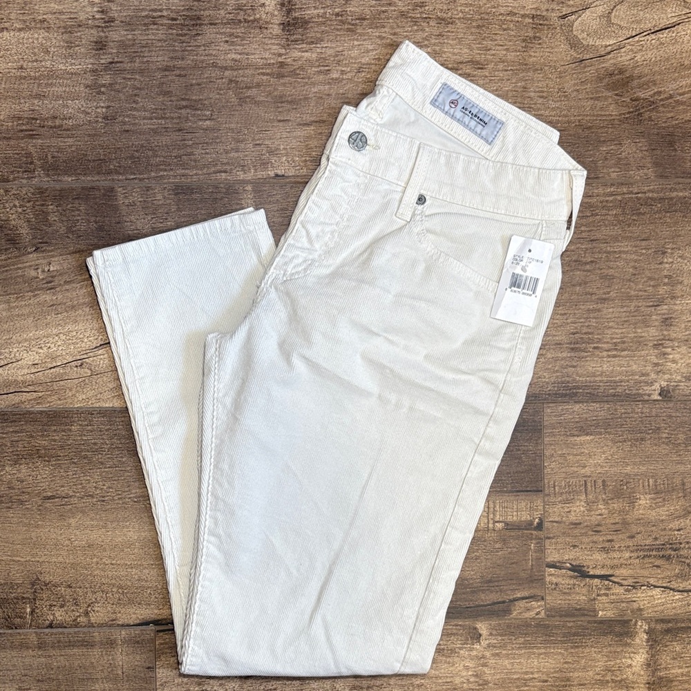AG Adriano Goldschmied Ivory Corduroy Jeans